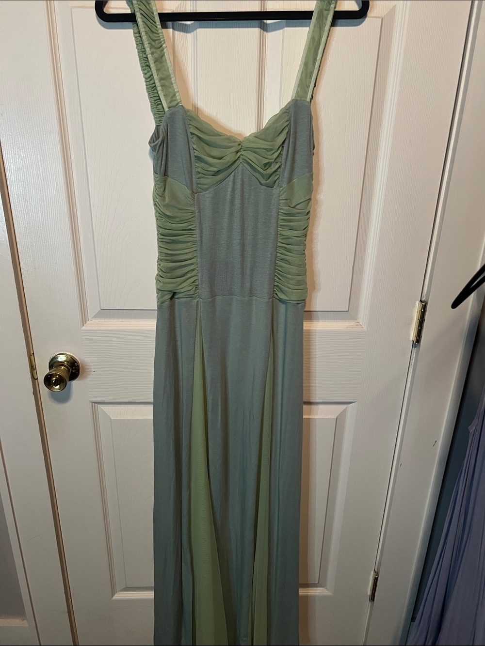 Ruched Bust Maxi Dress in Sage Green